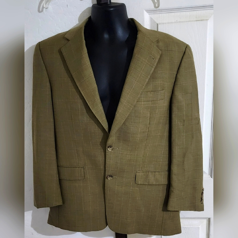 Burberry London Saks Fifth Avenue Blazer‎ Men Beige 38 SHT 2 button 100% Wool EU